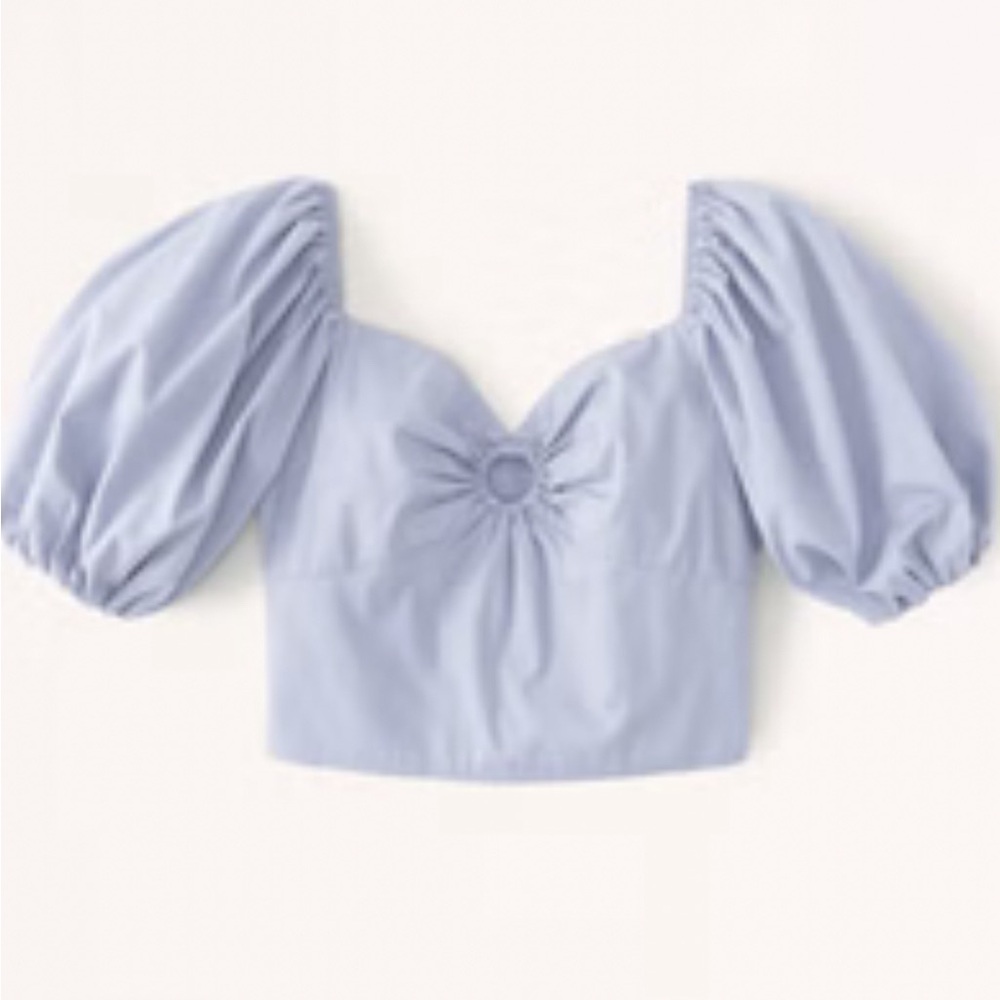 Abercrombie Women's Puff Sleeve Poplin O-Ring Top